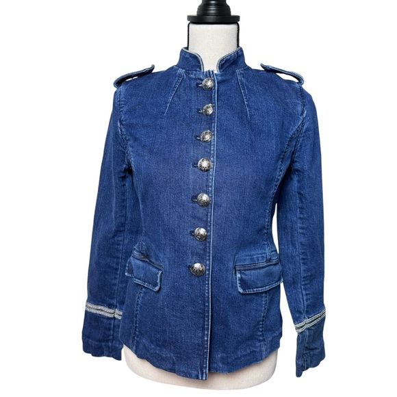Ralph Lauren Bluestar Military Denim Jean Jacket Women's size small. - Picture 3 of 11